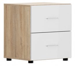 Nočna omarica Modeo - Sonoma hrast/bela sijaj 