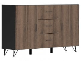 Komoda s predali Modeo - Grafit/Samostanski hrast