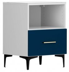 Nočna omarica Modeo - Bela/temno modra