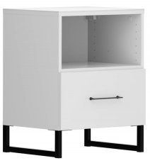 Nočna omarica s predalom Modeo - Bela