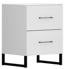 Nočna omarica s predali Modeo - Bela