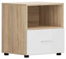 Nočna omara Modeo - Sonoma hrast/bela sijaj