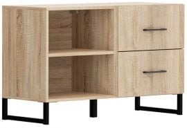 Majhna komoda s kovinskimi nogami Modeo - Sonoma hrast