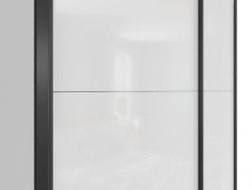 Black Red White - Garderobna omara z drsnimi vrati Tetrix 183 cm - Bela sijaj