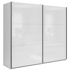 Garderobna omara z drsnimi vrati Tetrix 220 cm - Bela sijaj