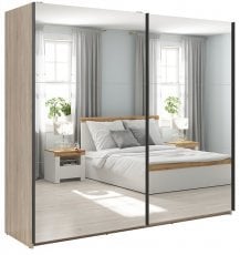 Garderobna omara z drsnimi zrcalnimi vrati Tetrix 220 cm - Sonoma hrast