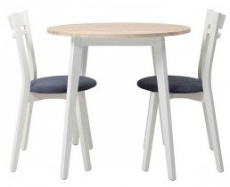 Black Red White - Komplet mize in stolov Keita - Sonoma hrast/bela/temno siva