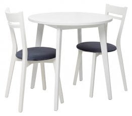 Komplet mize in stolov Keita - Bela/temno siva