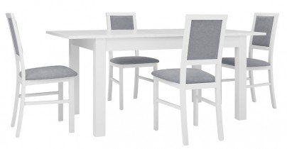 Black Red White - Komplet mize in stolov Bryk - Bel/siva