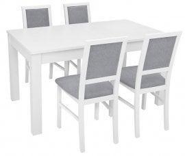 Komplet mize in stolov Bryk - Bel/siva