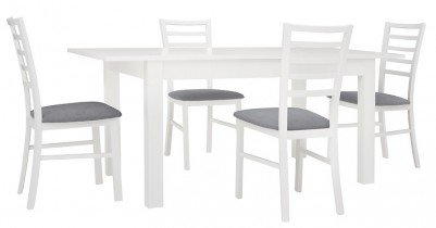 Black Red White - Komplet mize in stolov Bryk 2 - Bel/siv