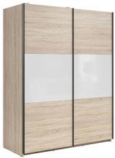 Garderobna omara Tetrix 153 cm - sonoma hrast/bela sijaj