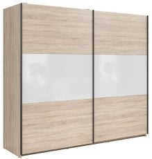 Garderobna omara Tetrix 220 cm - sonoma hrast/bela sijaj