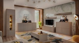 Dnevna soba in spalnica Complex - siva kamniti