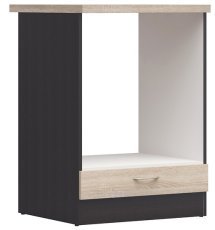 Spodnja omara za vgradno pečico Junona Line 60 cm (delovna plošča) - wenge/sonoma hrast 