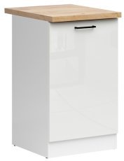 Spodnja omara Junona Line leva 50 cm (delovna plošča) - bela/kreda sijaj 