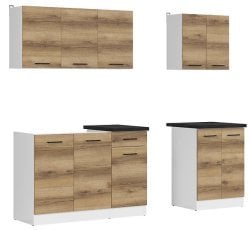 Kuhinjski sestav Junona Line A 180 cm (delovna plošča) - delano hrast