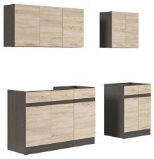 Kuhinjski sestav Junona Line A 180 cm (brez delovne plošče) - wenge/sonoma hrast 