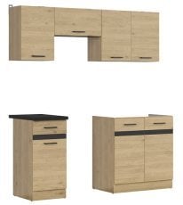 Kuhinjski sestav Junona Line 180 cm (delovna plošča) - hrast bernstein