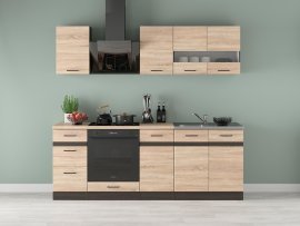 Kuhinjski sestav Junona Line 220 cm (delovna plošča) - hrast  sonoma
