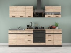 Kuhinjski sestav Junona Line 260 cm (delovna plošča) - venge/hrast sonoma