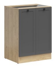 Spodnja omara Junona Line 60 cm (brez delovne plošče) - hrast bernstein/grafit