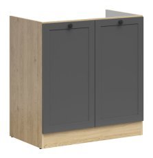 Omara za pomivalno korito Junona Line 80 cm - (brez delovne plošče) - hrast bernstein/grafit