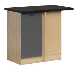 Spodnja kotna omara Junona Line desna 100x60 cm (delovna plošča) - hrast bernstein/grafit