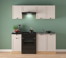 Kuhinjski sestav Junona Line 180 cm (delovna plošča) - hrast bernstein/uni kašmir