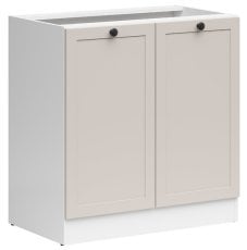 Spodnja omara Junona Line 80 cm (brez delovne plošče) - bela/uni kašmir