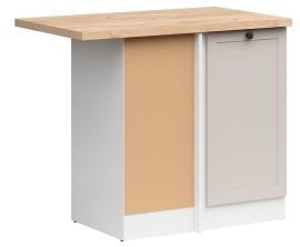 Spodnja kotna omara Junona Line leva 100x60 cm (delovna plošča) - bela/uni kašmir