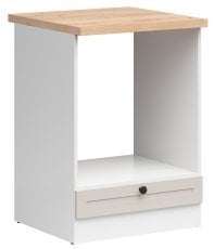 Spodnja omara za vgradno pečico Junona Line 60 cm (delovna plošča) - bela/uni kašmir