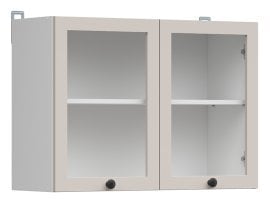 Zgornja vitrina Junona Line 80 cm - bela/uni kašmir