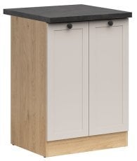 Spodnja omara Junona Line desna 60 cm (delovna plošča) - hrast bernstein/uni kašmir