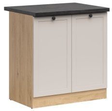 Spodnja omara Junona Line desna 80 cm (delovna plošča) - hrast bernstein/uni kašmir