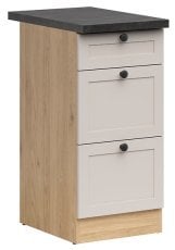 Spodnja omara s predali Junona Line 40 cm (delovna plošča) - hrast bernstein/uni kašmir