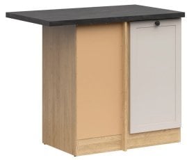 Spodnja kotna omara Junona Line leva 100x60 cm (delovna plošča) - hrast bernstein/uni kašmir
