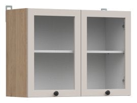 Zgornja vitrina Junona Line 80 cm - hrast bernstein/uni kašmir  
