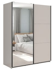 Garderobna omara z drsnimi vrati in ogledalom Tetrix 153 cm - kašmir