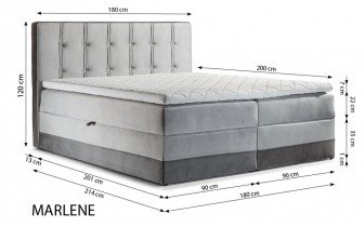Meble Gruška - Boxspring postelja Marlene - 200x200 cm