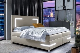 Meble Gruška - Boxspring postelja Delos LED - 180x200 cm