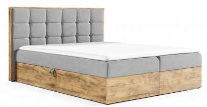 Meble Gruška - Boxspring postelja Wood 1 - 180x200 cm - hrast lancelot