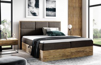 Meble Gruška - Boxspring postelja Wood 2 - 120x200 cm - hrast lancelot