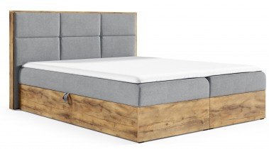 Meble Gruška - Boxspring postelja Wood 2 - 120x200 cm - hrast lancelot