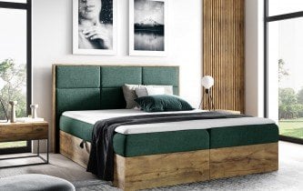 Meble Gruška - Boxspring postelja Wood 2 - 120x200 cm - hrast lancelot