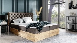 Boxspring postelja Wood 3 - hrast lancelot