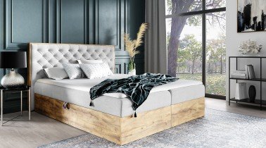 Meble Gruška - Boxspring postelja Wood3 - 140x200 cm