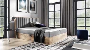 Meble Gruška - Boxspring postelja Wood4 - 200x200 cm