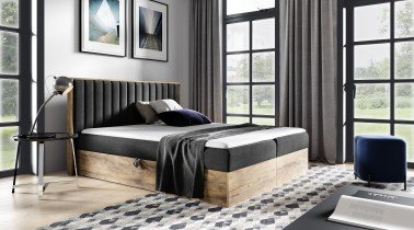 Meble Gruška - Boxspring postelja Wood4 - 200x200 cm