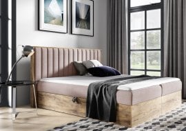 Boxspring postelja Wood 4 - hrast lancelot